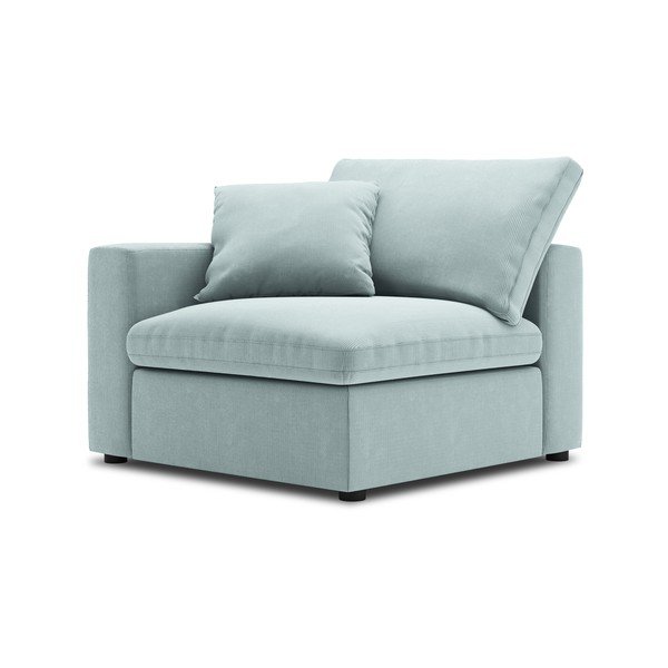 Jasnoniebieska narożna część sztruksowej sofy modułowej Windsor & Co Sofas Galaxy, lewostronna-image-2