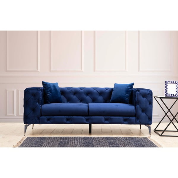 Ciemnoniebieska aksamitna sofa 197 cm Como – Artie-image-1