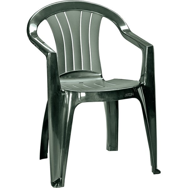 Ciemnozielone plastikowe krzesło ogrodowe Sicilia – Keter
