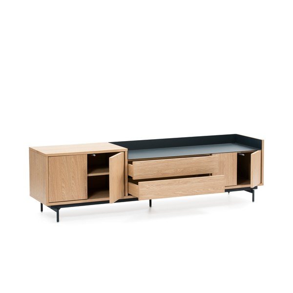 Jasnobrązowo-niebieski stolik pod TV Teulat Valley-image-3