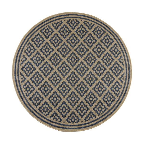 Niebiesko-beżowy okrągły dywan odpowiedni na zewnątrz ø 160 cm Moretti – Flair Rugs