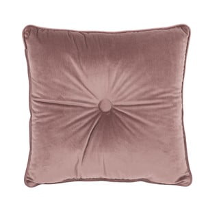 Jasnoróżowa poduszka Tiseco Home Studio Velvet Button, 45x45 cm