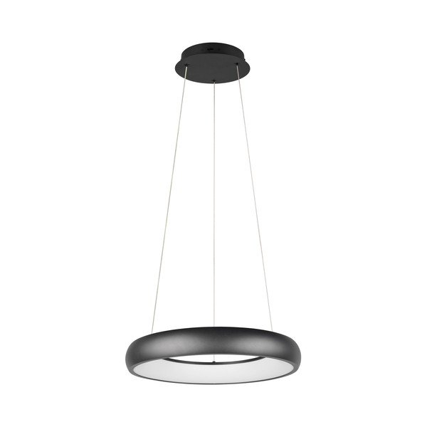 Lampa wisząca LED ze ściemniaczem w kolorze matowej czerni z metalowym kloszem ø 46 cm Cardona – Trio
