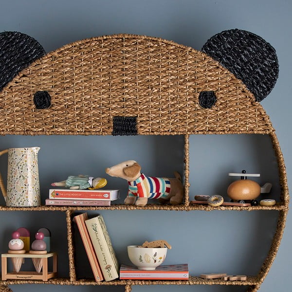 Naturalny dziecięcy regał ścienny z trawy morskiej 91,5x98 cm Ghalia – Bloomingville Mini-image-1