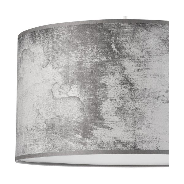 Szara lampa wisząca z tekstylnym kloszem ø 35 cm Print – LAMKUR-image-3
