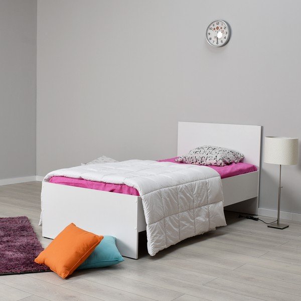 Białe łóżko jednoosobowe 90x190 cm KRY – Kalune Design-image-1