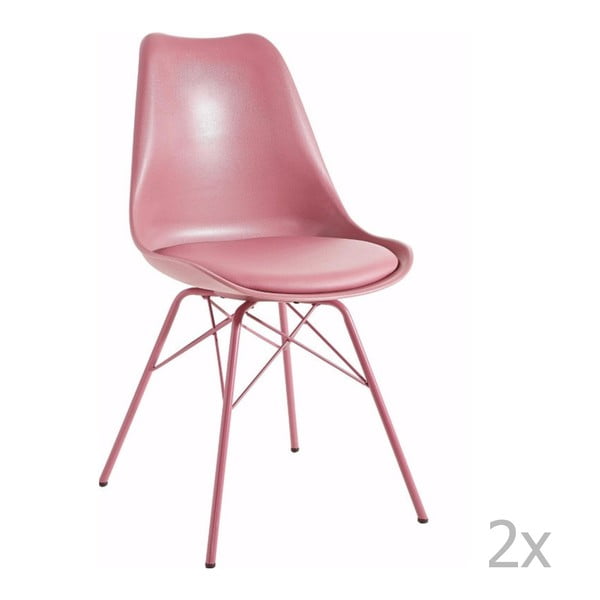 Zestaw 2 różowych krzeseł 13Casa Marianne