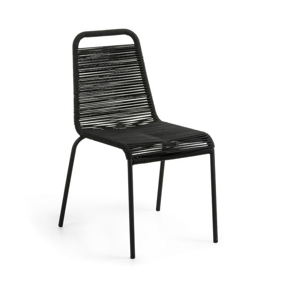 Czarne krzesło ogrodowe ze stalową konstrukcją Kave Home Glenville