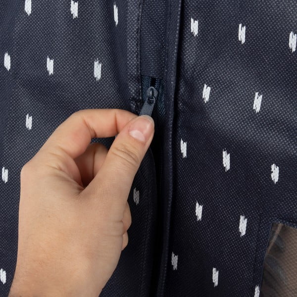 Granatowy pokrowiec na ubrania Compactor Dots, dł. 100 cm-image-4