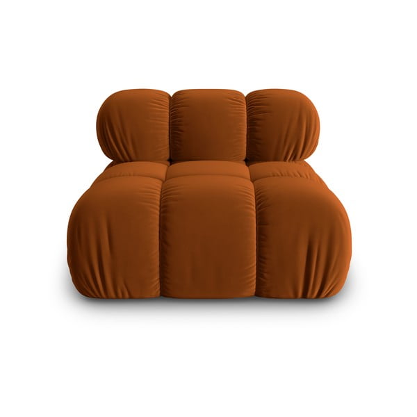 Pomarańczowy aksamitny moduł sofy (moduł środkowy) Bellis – Micadoni Home