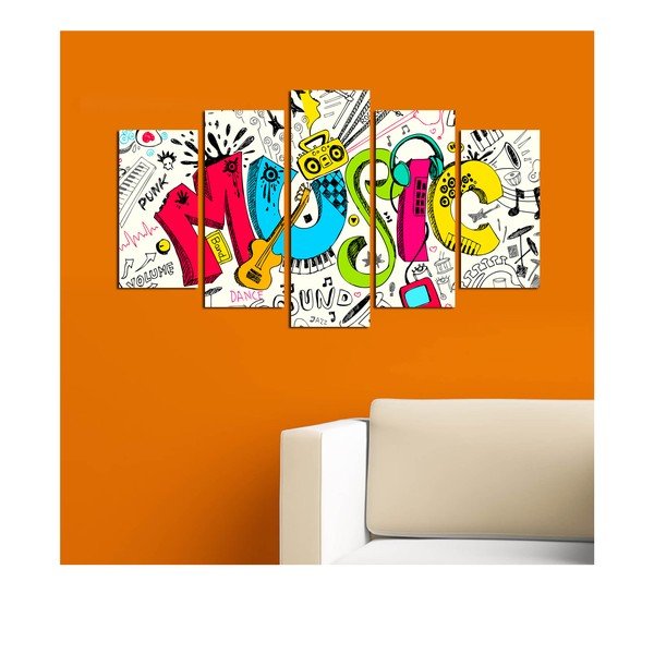 Obraz wieloczęściowy Music Color-image-1