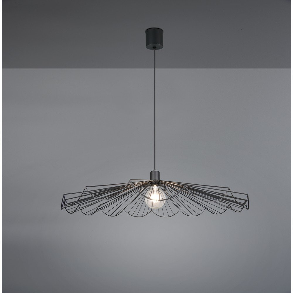 Czarna metalowa lampa wisząca z metalowym kloszem ø 80 cm Margarita – Reality (zdjęcie 3)