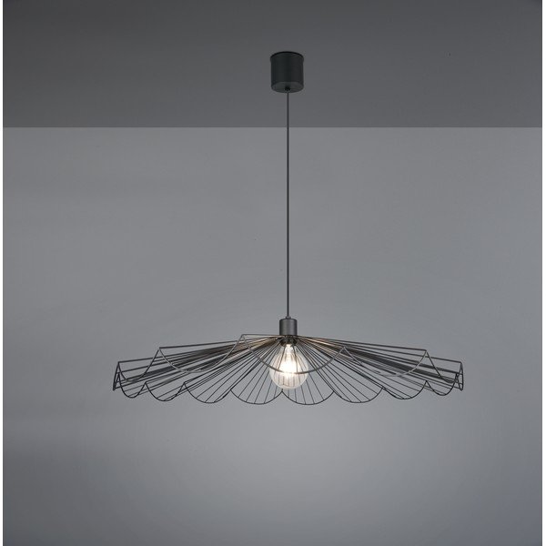 Czarna metalowa lampa wisząca z metalowym kloszem ø 80 cm Margarita – Reality-image-2