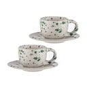 Biało-zielone kamionkowe filiżanki na espresso zestaw 2 szt. 100 ml Carnival – Ladelle