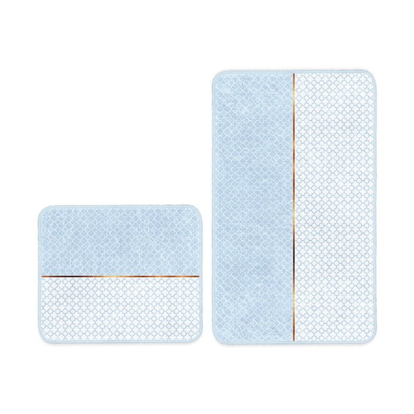 Niebieskie dywaniki łazienkowe zestaw 2 szt. 60x100 cm – Mila Home