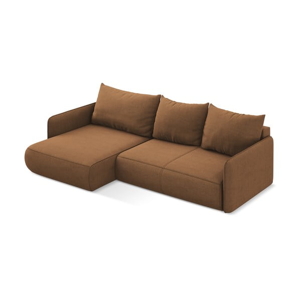 Pomarańczowy rozkładany/ze schowkiem narożnik (lewostronny) Nanea – Makamii-image-4