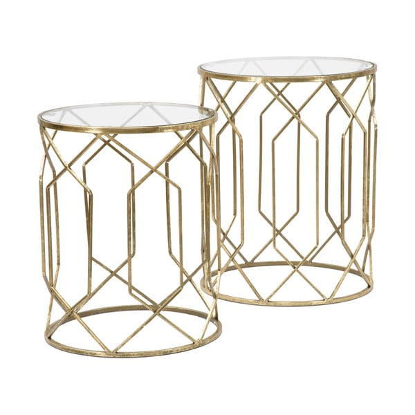 Okrągłe stoliki ze szklanym blatem zestaw 2 szt. ø 42 cm Tunisi – Mauro Ferretti-image-2