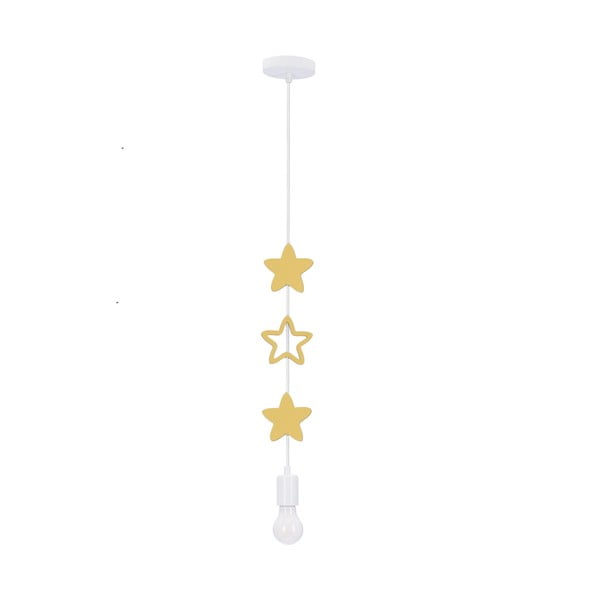 Żółto-biała lampa dziecięca z metalowym kloszem Single – Candellux Lighting