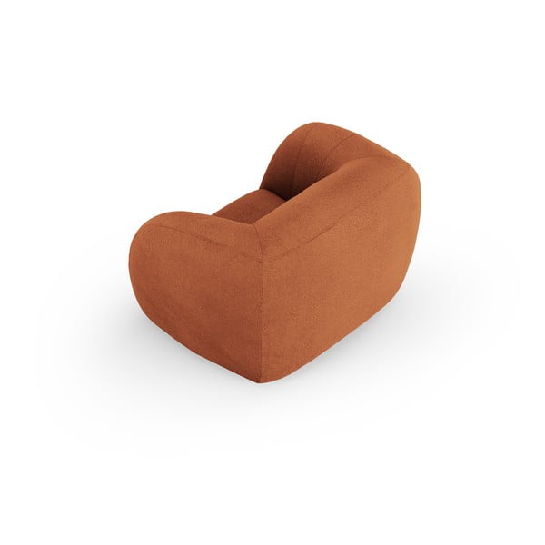 Pomarańczowy fotel z materiału bouclé Essen – Cosmopolitan Design-image-3