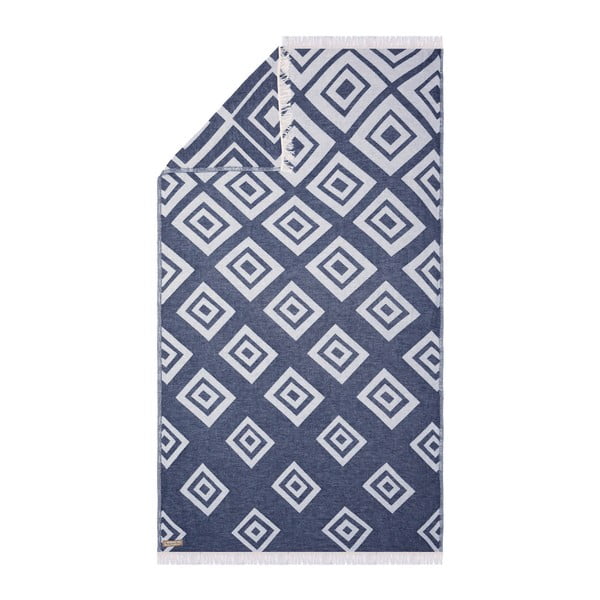 Ciemnoniebieski ręcznik hammam Begonville Jumbo, 175x90 cm