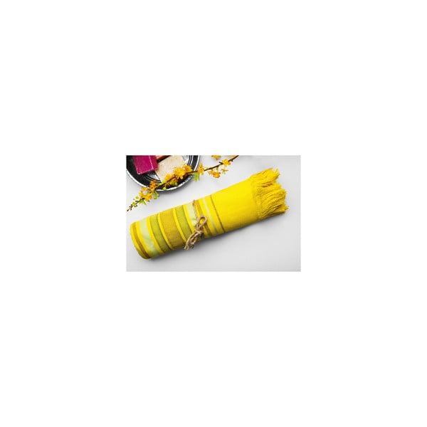 Ręcznik Hamam Cotton Loincloth Yellow Two, 75x170 cm