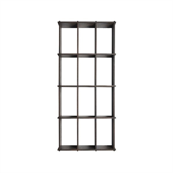 Wielopoziomowa półka z litego drewna jesionowego w ciemnym naturalnym kolorze 58 cm Grid – OYOY Living Design