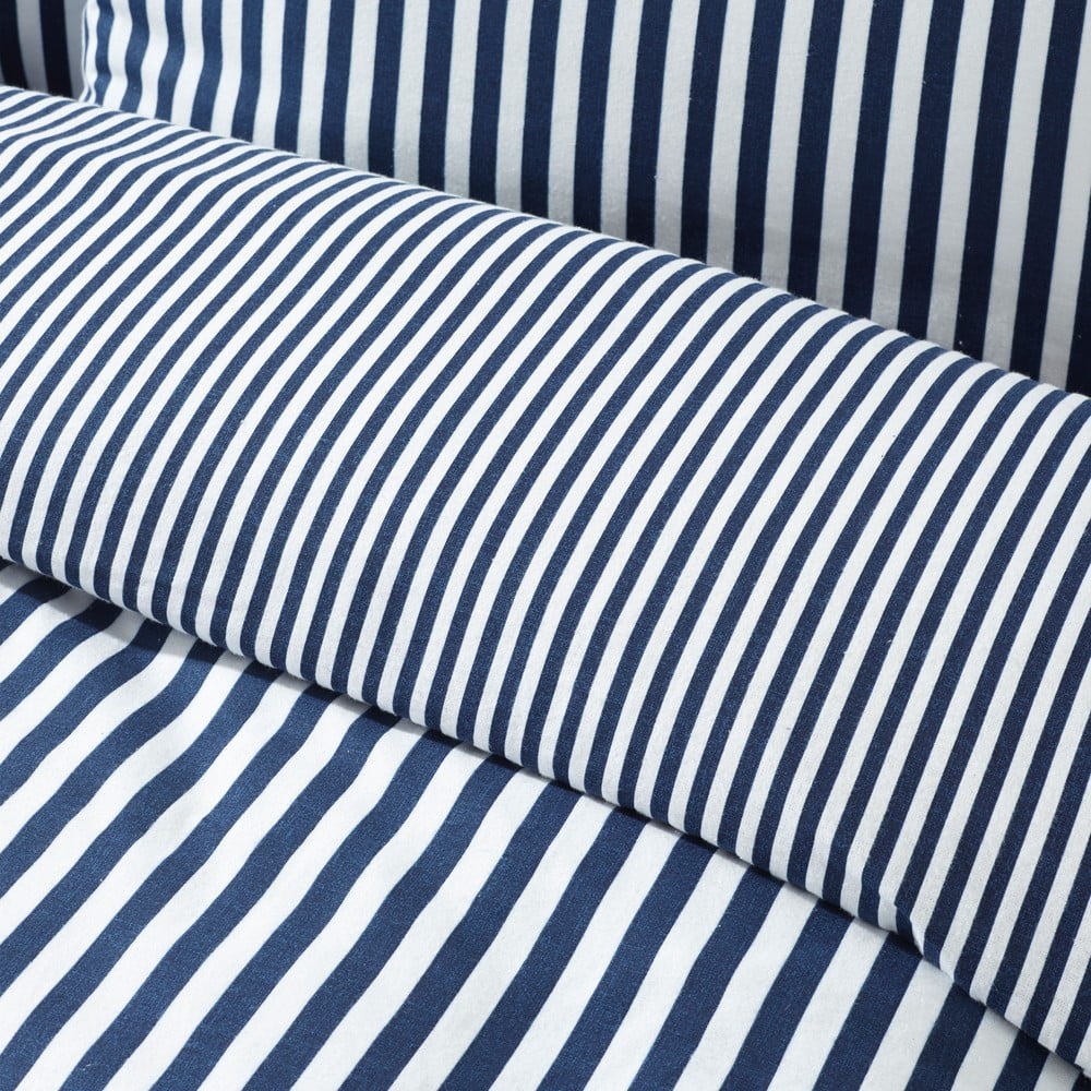 Ciemnoniebieska flanelowa pościel dwuosobowa 200x200 cm Stripe – Catherine Lansfield (zdjęcie 5)