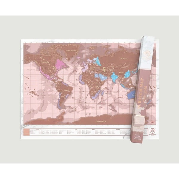 Zestaw podróżny map/zdrapek w kolorze różowego złota Luckies of London Travel Millenial
