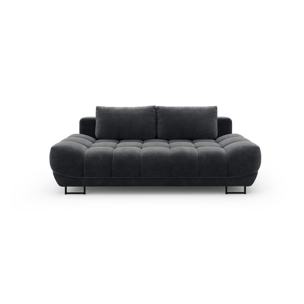 Ciemnoszara 3-osobowa sofa rozkładana z aksamitnym obiciem Windsor & Co Sofas Cirrus