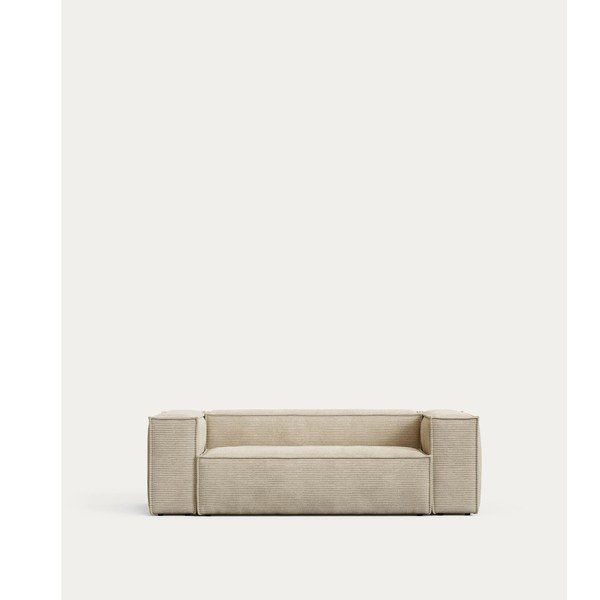 Beżowa sztruksowa sofa 210 cm Blok – Kave Home