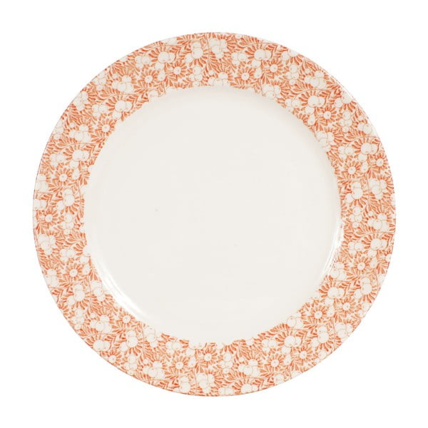 Pomarańczowo-biały talerz deserowy Comptoir de Famille Chatou, 20,5 cm