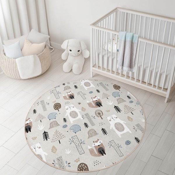 Dywan dziecięcy odpowiedni do prania ø120 cm Forest Friends – Mila Home-image-4