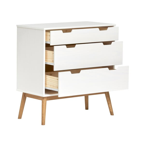 Biała komoda z litego drewna sosnowego Marckeric Baku, szer. 80 cm-image-3