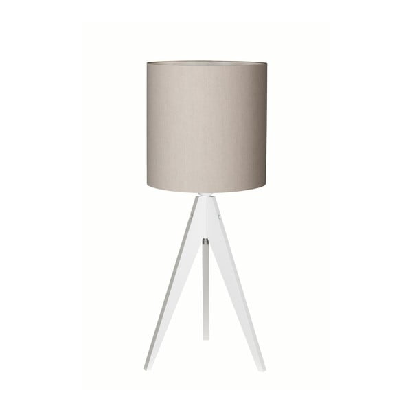 Szara lampa stołowa 4room Artist, biała lakierowana brzoza, Ø 25 cm