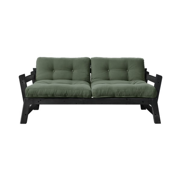 Sofa rozkładana z zielonym obiciem Karup Design Step Black/Olive Green