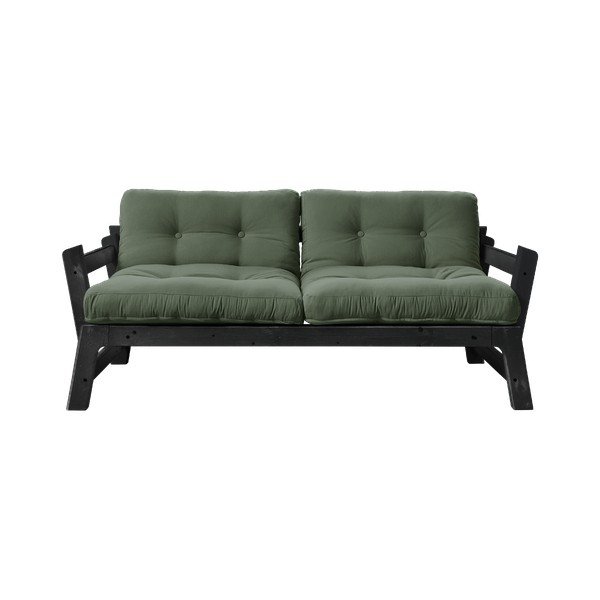 Sofa rozkładana z zielonym obiciem Karup Design Step Black/Olive Green