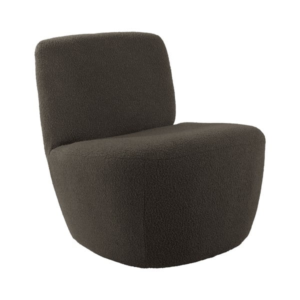 Szarobrązowy fotel z materiału bouclé Ada – Leitmotiv
