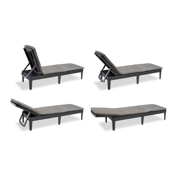 Ciemnoszary plastikowy leżak ogrodowy Jaipur – Keter-image-3