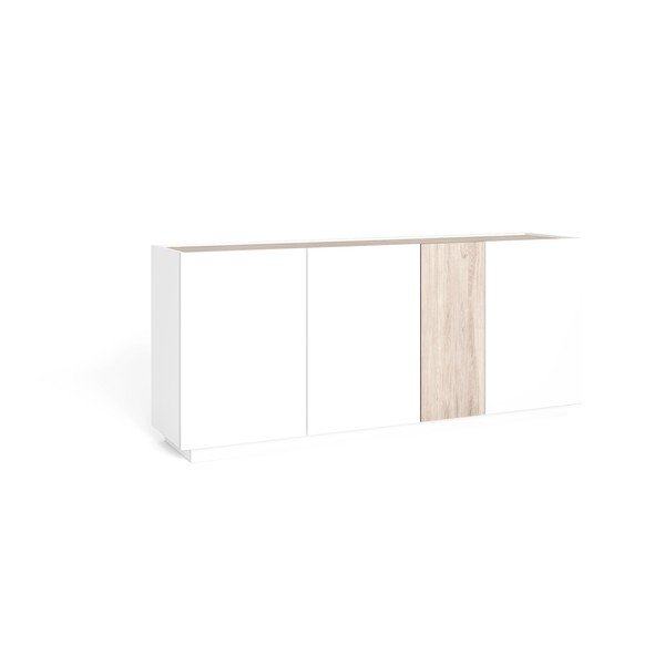Biała/naturalna komoda w dekorze dębu 180x78 cm Udine – Marckeric-image-2