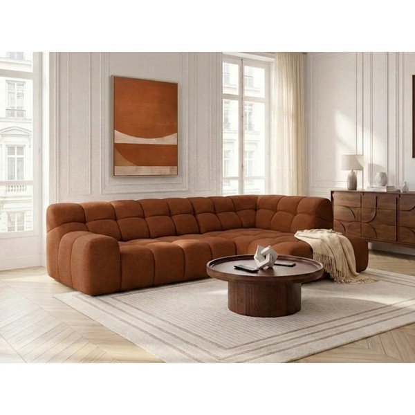 Pomarańczowy rozkładany/z elektryczną regulacją siedziska narożnik (prawostronny/w kształcie litery L) Andre – Bobochic Paris-image-4