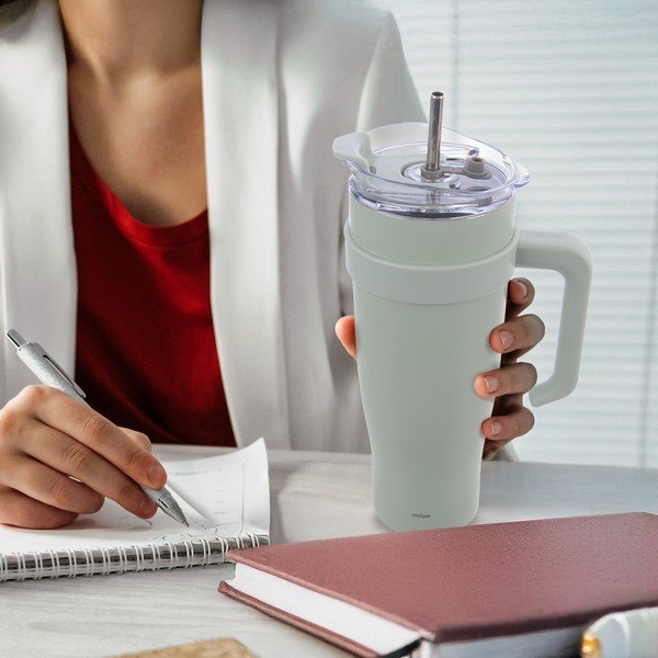 Szałwiowy kubek termiczny ze słomką 1,2 l Termo – Orion-image-1