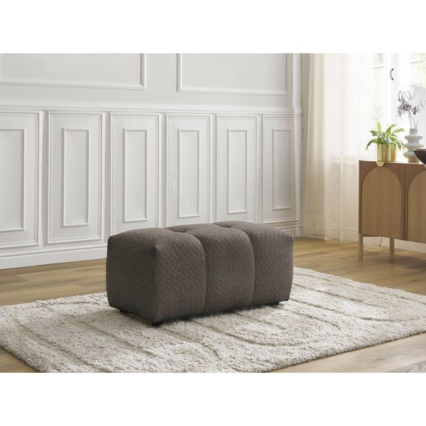 Brązowy podnóżek z materiału bouclé Roxelane – Bobochic Paris-image-1