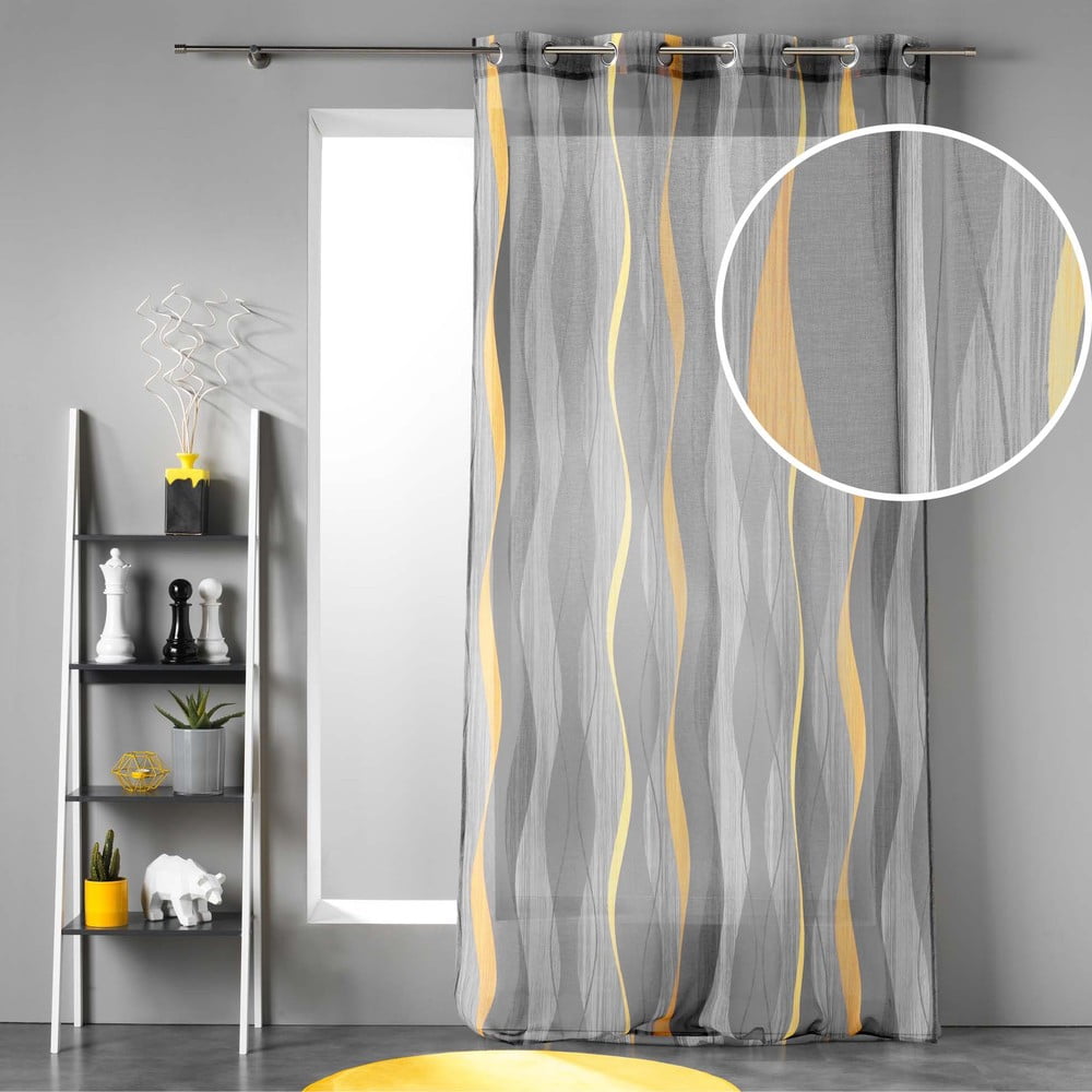 Szara firanka z woalu 140x240 cm Ondulys – douceur d'intérieur (zdjęcie 4)