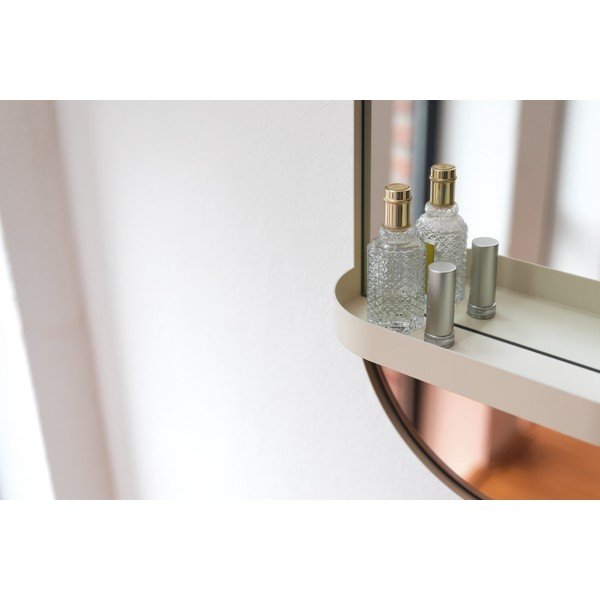 Pomarańczowe lustro z półką Remember Taupe-image-2