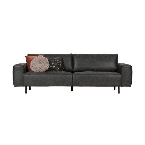 Antracytowa sofa z imitacji skóry WOOOD Rebound-image-2