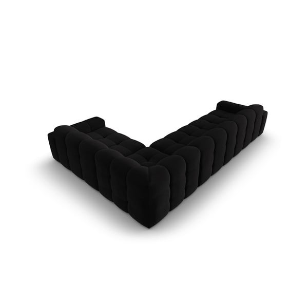 Czarny aksamitny narożnik (prawostronny) Kendal – Micadoni Home-image-4