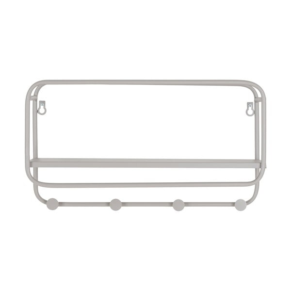 Jasnoszary metalowy wieszak ścienny z półką Feira – House Nordic