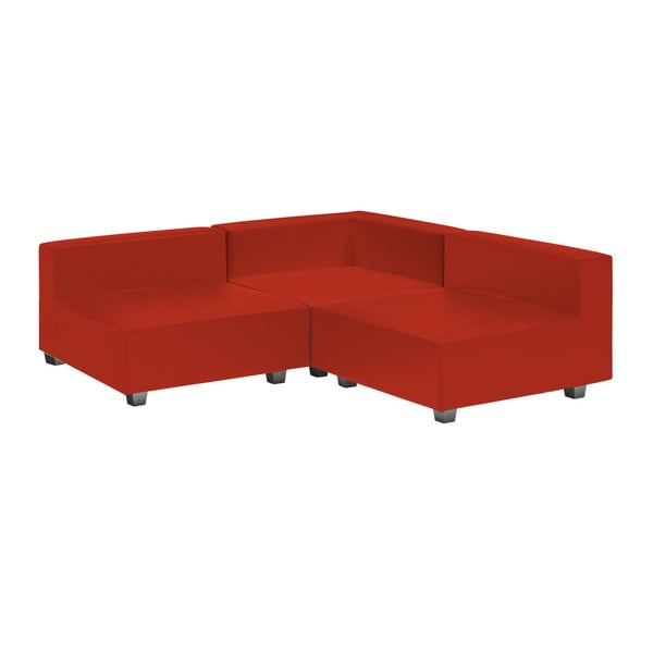 Czerwona sofa narożna trzyczęściowa 13Casa Silvia