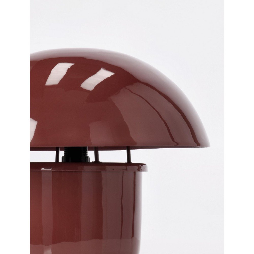 Bordowa metalowa lampa stołowa z metalowym kloszem (wysokość 27 cm) Koppel – Bizzotto (zdjęcie 4)