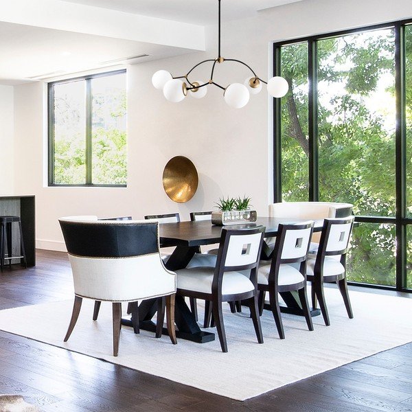 Biało-czarna lampa wisząca ze szklanym kloszem ø 90 cm Kromozom – Opviq lights-image-1